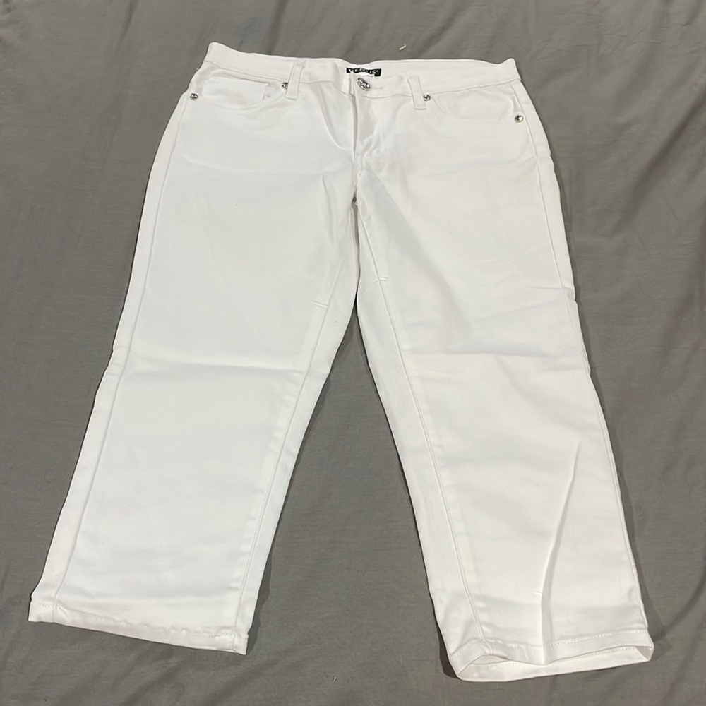 White capris with diamonds